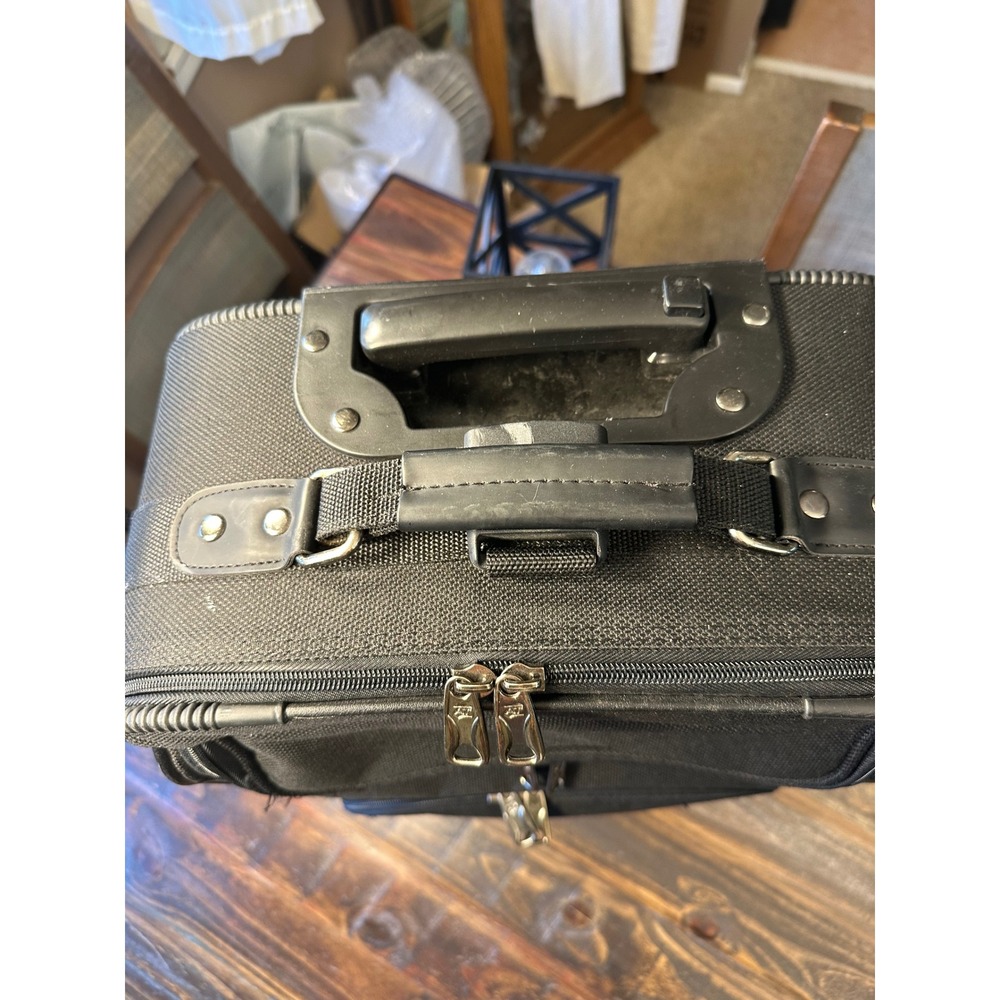 American Tourister Black Ballistic Nylon Rolling Carry On Luggage Upright Bag - Picture 3 of 14